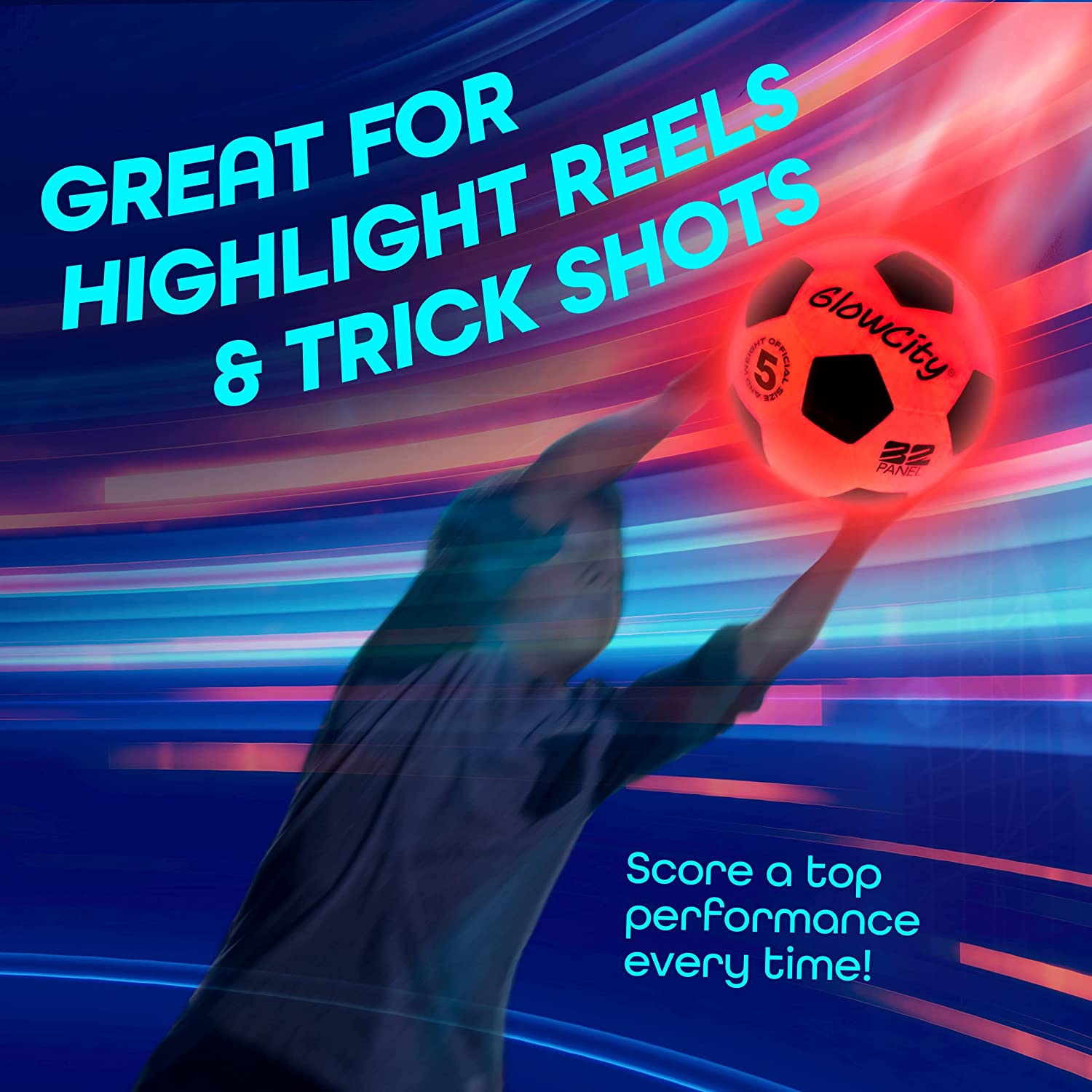 GlowCity Glow in The Dark Soccer Ball - The California Beach Co.