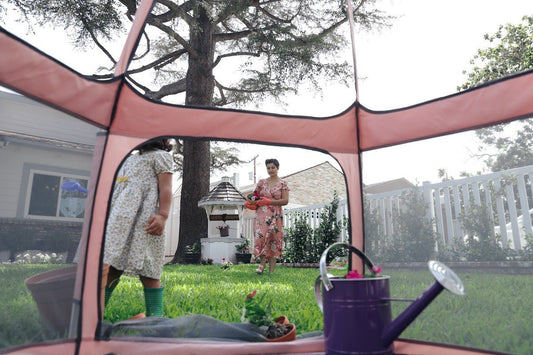Last Bit of Summer Fun in the Pop N Go Playpen for Kids
