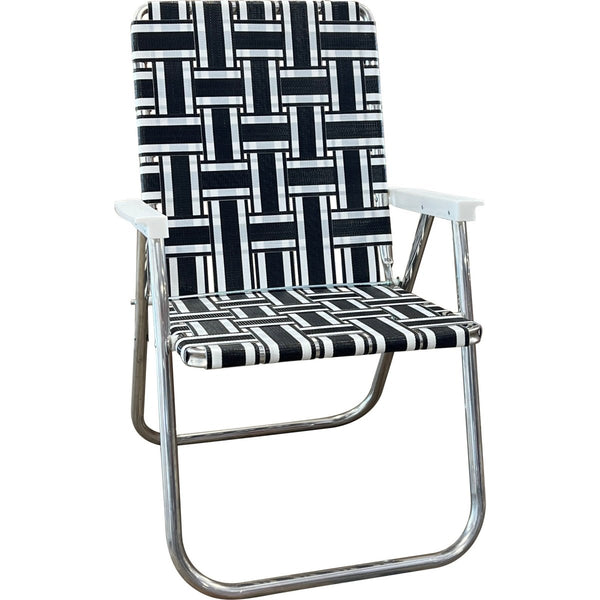 Black and White Stripe Classic Lawn Chair - The California Beach Co.