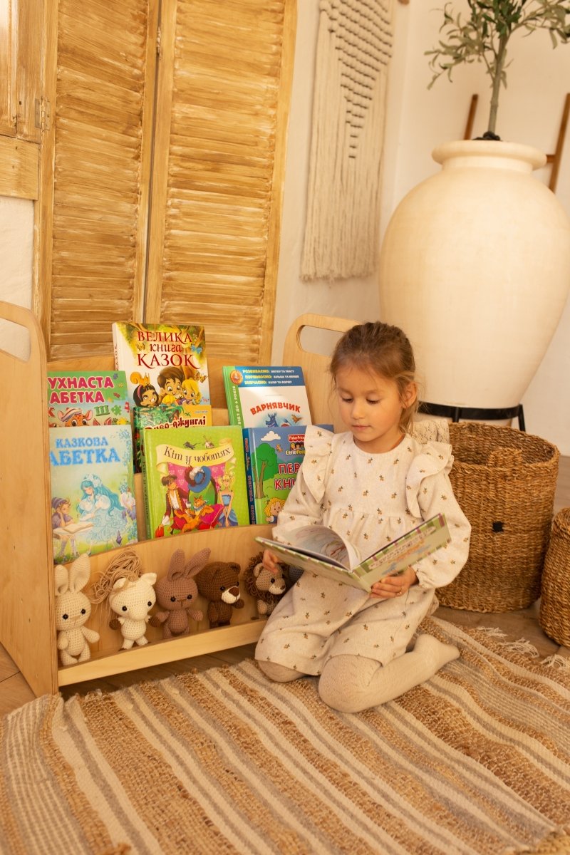 Montessori Wooden Bookshelf – Beige - The California Beach Co.