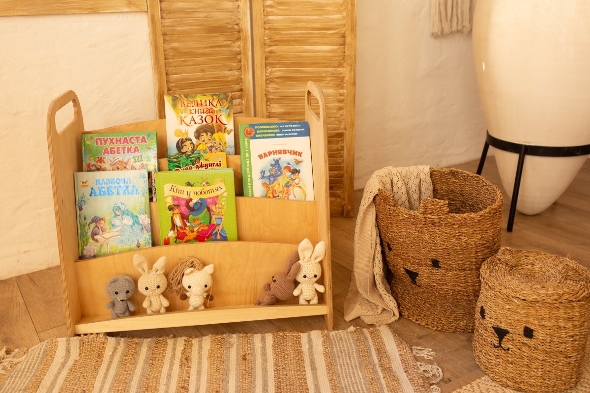 Montessori Wooden Bookshelf – Beige - The California Beach Co.