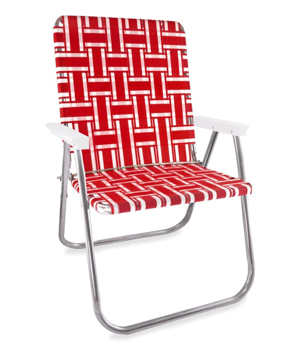 Red and White Stripe Magnum Lawn Chair - The California Beach Co.