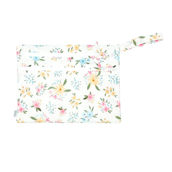 Pastel Floral - Waterproof Wet Bag (For mealtime, on-the-go, and more!) - The California Beach Co.