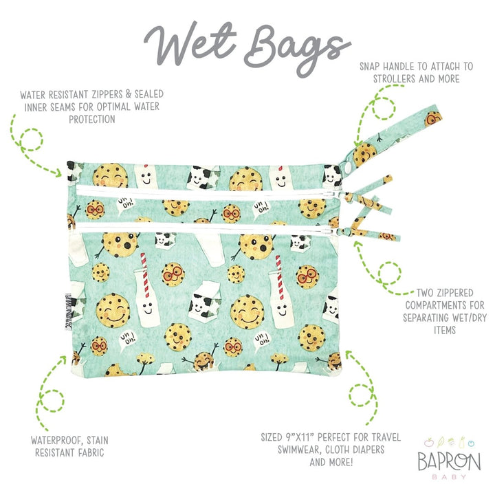 Cookies & Milk - Waterproof Wet Bag (For mealtime, on-the-go, and more!) - The California Beach Co.
